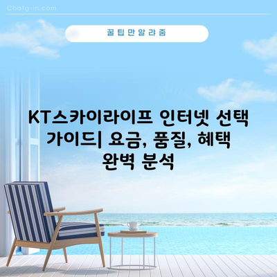 KT스카이라이프 인터넷 선택 가이드| 요금, 품질, 혜택 완벽 분석