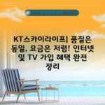 KT스카이라이프| 품질은 동일, 요금은 저렴! 인터넷 및 TV 가입 혜택 완전 정리