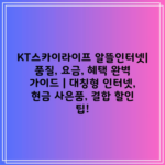 KT스카이라이프 알뜰인터넷| 품질, 요금, 혜택 완벽 가이드 | 대칭형 인터넷, 현금 사은품, 결합 할인 팁!