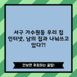 서구 가수원동 우리 집 인터넷, 남의 집과 나눠쓰고 있다?!