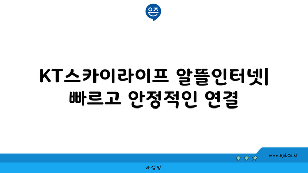 KT스카이라이프 알뜰인터넷| 빠르고 안정적인 연결