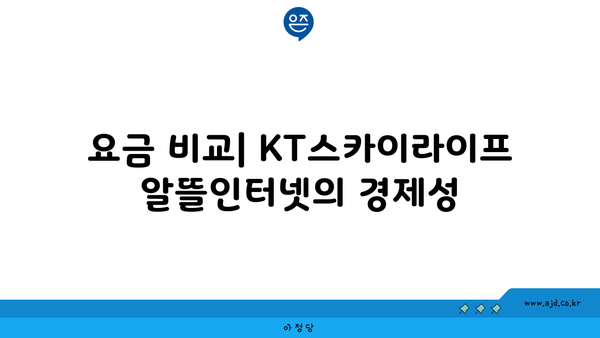 요금 비교| KT스카이라이프 알뜰인터넷의 경제성