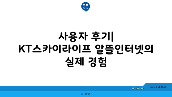 사용자 후기| KT스카이라이프 알뜰인터넷의 실제 경험