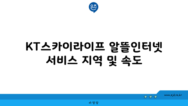 KT스카이라이프 알뜰인터넷 서비스 지역 및 속도