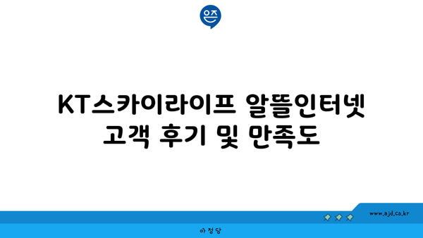 KT스카이라이프 알뜰인터넷 고객 후기 및 만족도