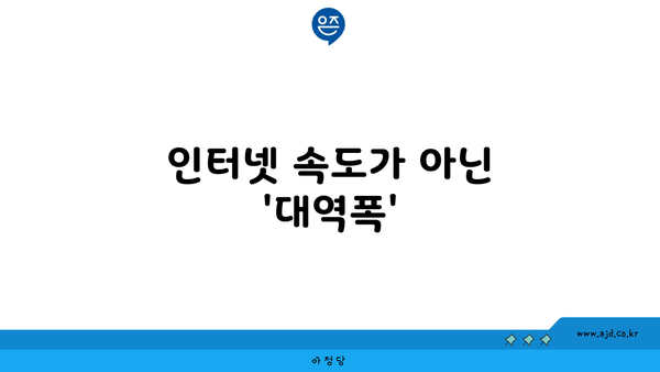 인터넷 속도가 아닌 '대역폭'