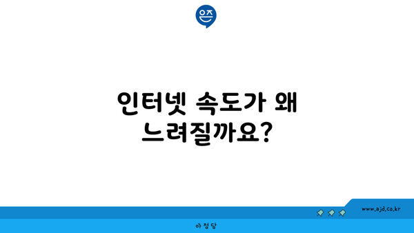 인터넷 속도가 왜 느려질까요?