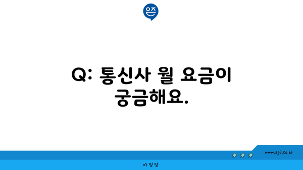 Q: 통신사 월 요금이 궁금해요.