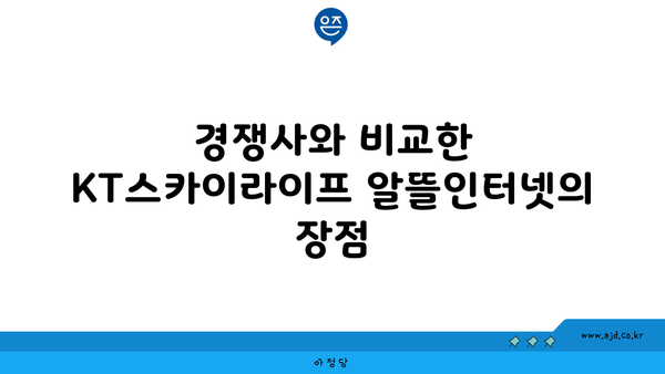 경쟁사와 비교한 KT스카이라이프 알뜰인터넷의 장점