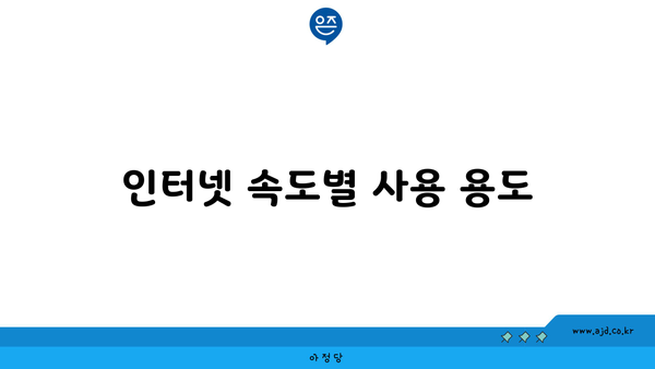 인터넷 속도별 사용 용도