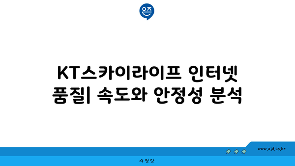 KT스카이라이프 인터넷 품질| 속도와 안정성 분석