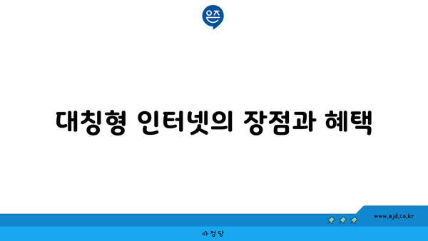 대칭형 인터넷의 장점과 혜택