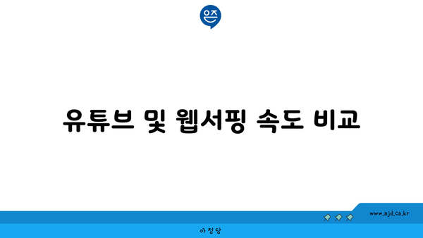 유튜브 및 웹서핑 속도 비교