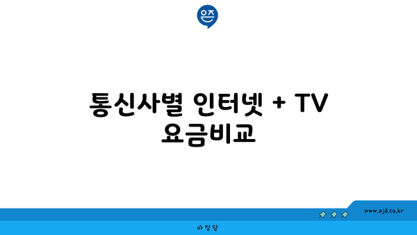 통신사별 인터넷 + TV 요금비교