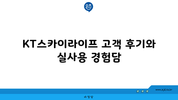 KT스카이라이프 고객 후기와 실사용 경험담