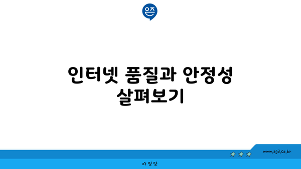 인터넷 품질과 안정성 살펴보기