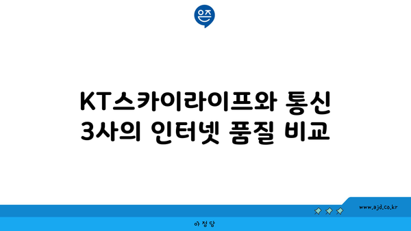 KT스카이라이프와 통신 3사의 인터넷 품질 비교