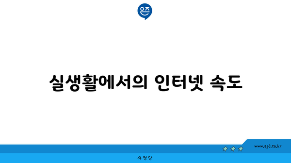 실생활에서의 인터넷 속도