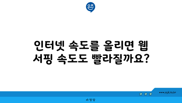 인터넷 속도를 올리면 웹 서핑 속도도 빨라질까요?