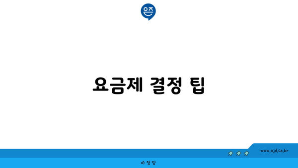 요금제 결정 팁