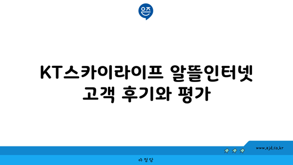 KT스카이라이프 알뜰인터넷 고객 후기와 평가