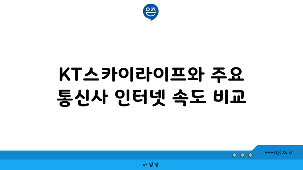 KT스카이라이프와 주요 통신사 인터넷 속도 비교