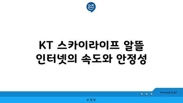 KT 스카이라이프 알뜰 인터넷의 속도와 안정성