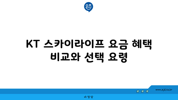 KT 스카이라이프 요금 혜택 비교와 선택 요령