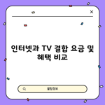 인터넷과 TV 결합 요금 및 혜택 비교