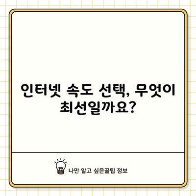 인터넷 속도 선택, 무엇이 최선일까요?