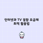 인터넷과 TV 결합 요금제 최적 활용법