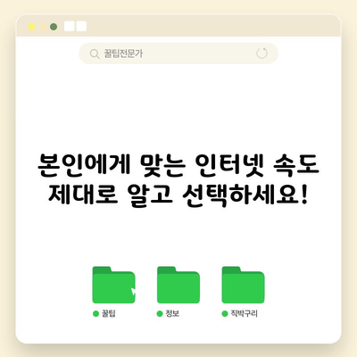 본인에게 맞는 인터넷 속도 제대로 알고 선택하세요!