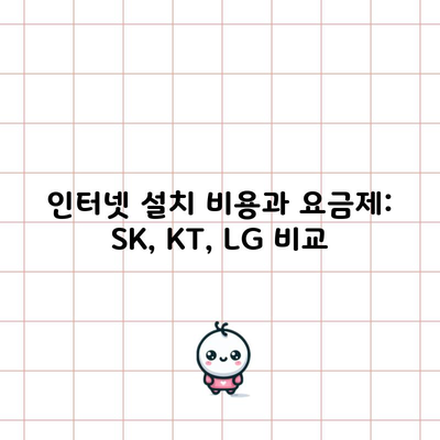 인터넷 설치 비용과 요금제: SK, KT, LG 비교