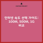 인터넷 속도 선택 가이드: 100M, 500M, 1G 비교