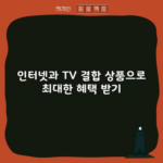 인터넷과 TV 결합 상품으로 최대한 혜택 받기