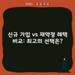 신규 가입 vs 재약정 혜택 비교: 최고의 선택은?