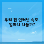 우리 집 인터넷 속도, 얼마나 나올까?