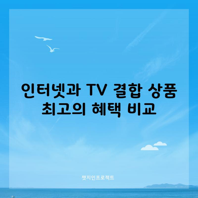 인터넷과 TV 결합 상품 최고의 혜택 비교