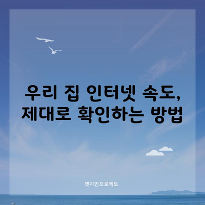 우리 집 인터넷 속도, 제대로 확인하는 방법