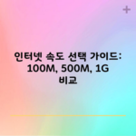 인터넷 속도 선택 가이드: 100M, 500M, 1G 비교