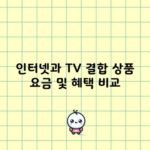 인터넷과 TV 결합 상품 요금 및 혜택 비교