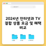 2024년 인터넷과 TV 결합 상품 요금 및 혜택 비교