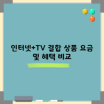 인터넷+TV 결합 상품 요금 및 혜택 비교