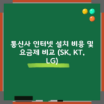 통신사 인터넷 설치 비용 및 요금제 비교 (SK, KT, LG)