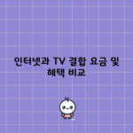 인터넷과 TV 결합 요금 및 혜택 비교