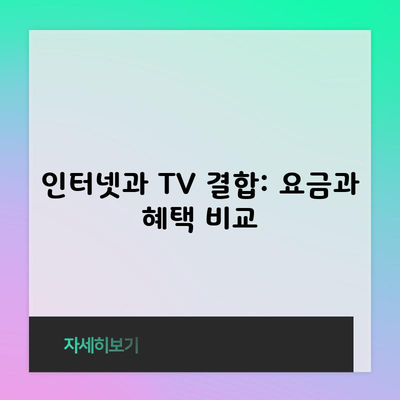 인터넷과 TV 결합: 요금과 혜택 비교