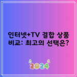 인터넷+TV 결합 상품 비교: 최고의 선택은?