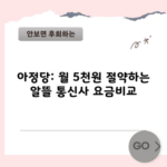 아정당: 월 5천원 절약하는 알뜰 통신사 요금비교