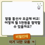 알뜰 통신사 요금제 비교: 어떻게 월 5천원을 절약할 수 있을까요?