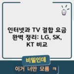 인터넷과 TV 결합 요금 완벽 정리: LG, SK, KT 비교